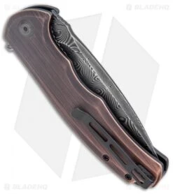 CIVIVI Praxis Liner Lock Flipper Knife Black Rubbed Copper (3.74" Damascus) 8 CIVIVI Praxis Liner Lock Flipper Knife Black Rubbed Copper (3.74" Damascus) -Knife Sale Shop CIVIVI Praxis LL Black Rubbed Copper Damascus BHQ 134075 jr side