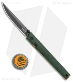 CRKT CEO Liner Lock Knife Green Micarta (3.1" Smokewash D2) BHQ Exclusive -Knife Sale Shop CRKT CEO LL Green Micarta SW D2 7096GKD2 BHQ 101007 jr 1 bottlecap