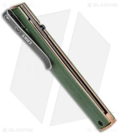 CRKT CEO Liner Lock Knife Green Micarta (3.1" Smokewash D2) BHQ Exclusive -Knife Sale Shop CRKT CEO Liner Lock Knife Green Micarta 3.1in Smokewash D2 BHQ Exclusive BHQ 101007 LS