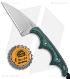 CRKT Folts Minimalist Fixed Blade Neck Knife Micarta (2" Bead Blast) 2385 -Knife Sale Shop CRKT Folts Minimalist Neck Knife Black Green Micarta BB 2385 BHQ 4592 jr bottlecap