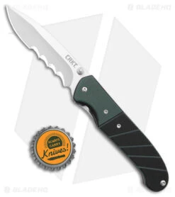 CRKT Ignitor Spring Assisted Knife Black & Green G-10 (3.38" Satin Serr) 6855 -Knife Sale Shop CRKT Ignitor SA Black and Green G 10 Satin Serr BHQ 4147 jr bottlecap