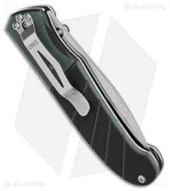 CRKT Ignitor Spring Assisted Knife Black & Green G-10 (3.38" Satin Serr) 6855 -Knife Sale Shop CRKT Ignitor SA Black and Green G 10 Satin Serr BHQ 4147 jr side