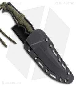 CRKT Tighe Breaker Fixed Blade Knife Green Paracord (4.25" Black Stonewash)1110 -Knife Sale Shop CRKT tighe breaker green paracord black stonewash 1110 BHQ 51812 er sheath