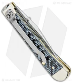 Case Kickstart TrapperLock Assisted Knife Black/White Carbon Fiber (6154AC SS) -Knife Sale Shop Case Kickstart TrapperLock Assisted Synthetic White Jig Bone SS 38921 BHQ 94955 jr side