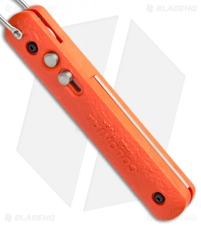 Colonial Knife Company Automatic Knife W/Bail Loop Orange (3" Satin Serr) M-724 4 Colonial Knife Company Automatic Knife W/Bail Loop Orange (3" Satin Serr) M-724 - Image 2