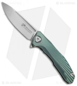 Venom: New Concept Frame Lock Knife Green Ti (3.8" Satin)