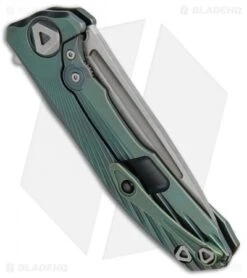 Venom: New Concept Frame Lock Knife Green Ti (3.8" Satin) -Knife Sale Shop Custom Knife Factory Venom New Concept Ti Green BHQ 52229 jr side