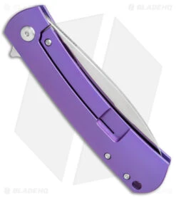 DROP + Laconico Keen Frame Lock LH Knife Purple Titanium (3.25" Satin) 10 DROP + Laconico Keen Frame Lock LH Knife Purple Titanium (3.25" Satin) -Knife Sale Shop DROP Ray Laconico Keen FL LH Purple Satin BHQ 140797 jr side
