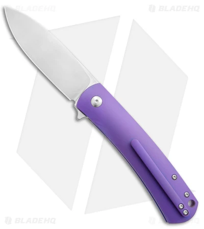DROP + Laconico Keen Frame Lock LH Knife Purple Titanium (3.25" Satin) 4 DROP + Laconico Keen Frame Lock LH Knife Purple Titanium (3.25" Satin) - Image 2