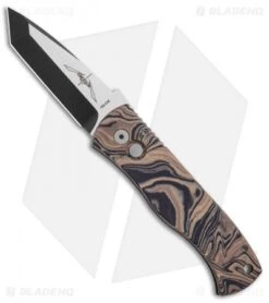 Emerson Pro-Tech CQC-7 Tanto Automatic Knife Camo Burl G-10 (3.25" Black)