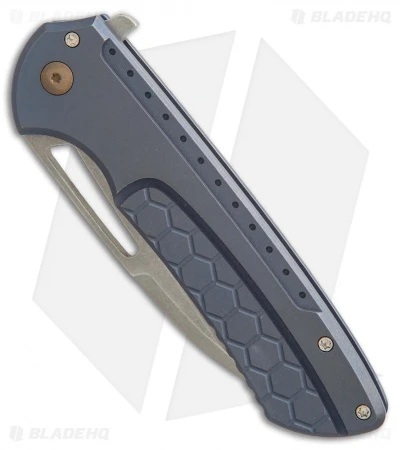 Ferrum Forge Les George Masterblaster Flipper Knife Hex Blue Ti (3.6" SW) 4 Ferrum Forge Les George Masterblaster Flipper Knife Hex Blue Ti (3.6" SW) - Image 2
