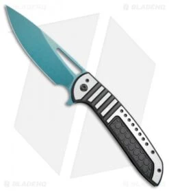 Ferrum Forge Stinger XL Frame Lock Knife Saber Two-Tone (4" Force User Blue)