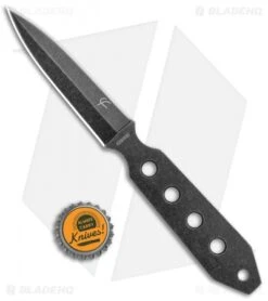 Fred Perrin Le Dague Fixed Blade Knife (3.625" Black Stonewash) -Knife Sale Shop Fred Perrin Le Dague Black SW FRD1905 BHQ 112012 jr bottlecap
