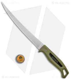 Gerber Ceviche Fillet Fixed Blade Knife Green Polymer (9" Stonewash) -Knife Sale Shop Gerber Ceviche Fillet Fixed Blade 9in Green SW BHQ 145774 jr bottlecap