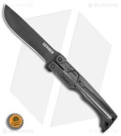 Gerber Doubledown QuadLock Folding Machete Knife Black (6.8" Black) 11 Gerber Doubledown QuadLock Folding Machete Knife Black (6.8" Black) -Knife Sale Shop Gerber Doubledown QuadLock Knife Black 6.75 Black 30 001530N BHQ 105512 LS Bottlecap