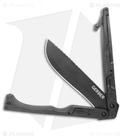Gerber Doubledown QuadLock Folding Machete Knife Black (6.8" Black) 4 Gerber Doubledown QuadLock Folding Machete Knife Black (6.8" Black) - Image 2