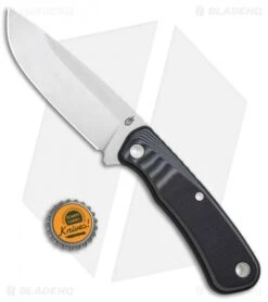 Gerber Downwind Drop Point Fixed Blade Knife Black (4.3" Satin) 30-001816 -Knife Sale Shop Gerber Downwind DP Fixed Black Satin BHQ 120848 jr bottlecap