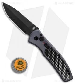 Gerber Empower Automatic Knife Blue/Black Armor Grip (3.25" Black) 30-001319 -Knife Sale Shop Gerber Empower Blue Black Armor Grip black BHQ 81305 er bottlecap