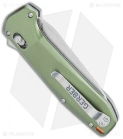 Gerber Highbrow Assisted Opening Knife Green Aluminum (3.3" SW) 30-001642 8 Gerber Highbrow Assisted Opening Knife Green Aluminum (3.3" SW) 30-001642 -Knife Sale Shop Gerber Highbrow Assisted Opening Green Aluminum Satin BHQ 105480 jr side