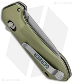 Gerber Highbrow Compact Spring Assisted Knife Green (2.8" Stonewash) 8 Gerber Highbrow Compact Spring Assisted Knife Green (2.8" Stonewash) -Knife Sale Shop Gerber Highbrow Compact A O SA Green SW 30 001526N BHQ 94156 jr side