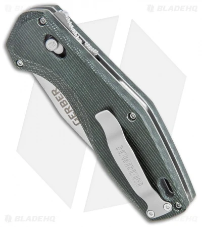 Gerber Hyperflip Assisted Opening Knife Olive Green Micarta (3.4" PVD) 30-001853 4 Gerber Hyperflip Assisted Opening Knife Olive Green Micarta (3.4" PVD) 30-001853 - Image 2