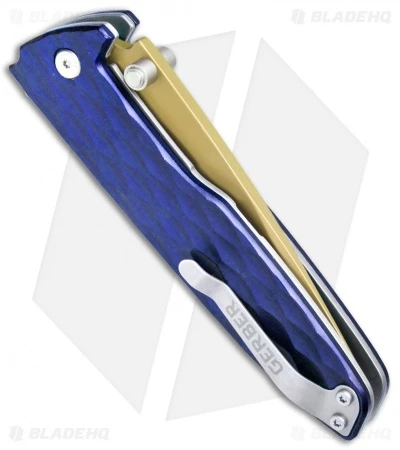 Gerber One-Flip Liner Lock Knife Blue Aluminum (3.2" Gold) 30-001354 5 Gerber One-Flip Liner Lock Knife Blue Aluminum (3.2" Gold) 30-001354 - Image 3
