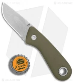 Gerber Vertebrae Fixed Blade Knife Sage Green (2.4" Stonewash) 30-001500 -Knife Sale Shop Gerber Vertabrae Sage Green SW BHQ 81309 er bottlecap