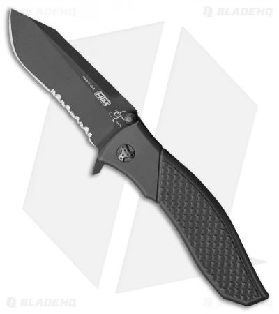 HTM Lightfoot Bullwhip Assisted Opening Knife Sharkskin Gray (3.5" Black Serr) 3 HTM Lightfoot Bullwhip Assisted Opening Knife Sharkskin Gray (3.5" Black Serr)