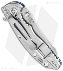 Hinderer Knives XM-18 3.0 Skinner Tri-Way Knife Blue G-10 (Stonewash) -Knife Sale Shop Hinderer Knives XM 18 3.0 Skinner Tri Way Blue G 10 SW BHQ 122275 jr side