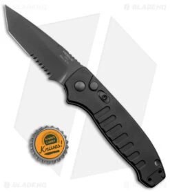 Hogue Ballista Tanto Automatic Knife Matte Black (3.5" Black Serr) 64120 -Knife Sale Shop Hogue Ballista Auto Matte Black Tanto Black Serr BHQ 140237 jr bottlecap
