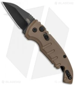 Hogue Knives CA Legal A01 Microswitch Wharncliffe Auto Knife FDE (1.8" Black)