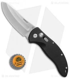 Hogue Knives EX-A04 Upswept Automatic Knife Matte Black (3.5" Tumbled) -Knife Sale Shop Hogue Knives EX A04 Upswept matte black tumbled BHQ 72287 er bottlecap