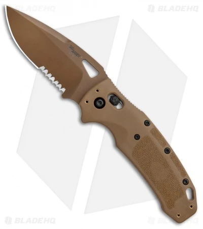 Hogue Sig K320 ABLE Lock Drop Point Knife Coyote Nylon Poly Serr (3.5" PVD) 3 Hogue Sig K320 ABLE Lock Drop Point Knife Coyote Nylon Poly Serr (3.5" PVD)