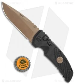 Hogue Sig Sauer EX-A01 Automatic Knife Black G-10 (3.5" FDE) 36130 -Knife Sale Shop Hogue Sig Sauer EX A01 Auto black G 10 FDE BHQ 84594 jr bottlecap