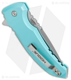 Hogue X1 Microflip Flipper Knife Matte Aquamarine (2.6" Stonewash) 24173 8 Hogue X1 Microflip Flipper Knife Matte Aquamarine (2.6" Stonewash) 24173 -Knife Sale Shop Hogue X1 Microflip Plunge Matte Aqua Blue SW HO24173 BHQ 73372 jr side