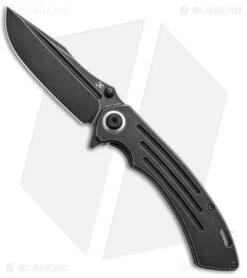 Kansept Knives Pretatout Clip Point Frame Lock Knife Black/Ti (3.6" Black SW)