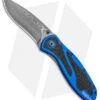 Kershaw Blur Assisted Opening Knife Blue Aluminum (3.375" Damascus) 1670NBDAM