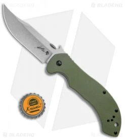 Kershaw Emerson CQC-10K Frame Lock Knife OD Green G-10 (3.5" Stonewash) 6030 -Knife Sale Shop Kershaw CQC 10K FL OD Green G 10 SW 6030 BHQ 52196 jr bottlecap