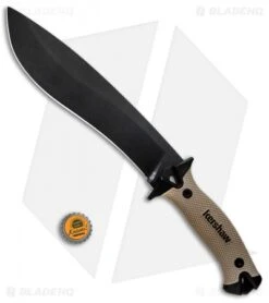 Kershaw Camp 10 Fixed Blade Knife Machete Tan (10" Black) 1077TAN -Knife Sale Shop Kershaw Camp 10 Machete Tan 1077TAN BHQ 80576 jr bottlecap
