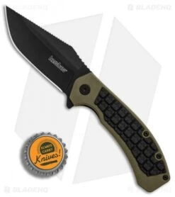 Kershaw Faultline Liner Lock Knife Green/Black GFN (3" Black) 8760 -Knife Sale Shop Kershaw Faultline Green Black GFN black BHQ 81280 er bottlecap
