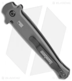 Kershaw Launch 8 Stiletto Automatic Knife Gray/CF (3.5" Black) -Knife Sale Shop Kershaw Launch 8 Stiletto Auto Gray CF Black BHQ 111461 jr side