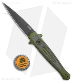 Kershaw Launch 8 Stiletto Automatic Knife Green/CF (3.5" Black) 9 Kershaw Launch 8 Stiletto Automatic Knife Green/CF (3.5" Black) -Knife Sale Shop Kershaw Launch 8 Stiletto Auto Green CF Black KER7150OLBLK BHQ 109602 jr bottlecap