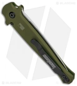 Kershaw Launch 8 Stiletto Automatic Knife Green/CF (3.5" Stonewash) -Knife Sale Shop Kershaw Launch 8 Stiletto Auto Green CF SW KER7150OLSW BHQ 105833 jr side