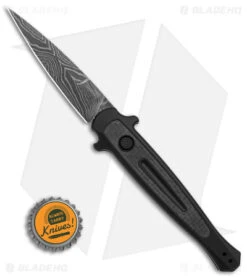 Kershaw Launch 8 Stiletto Automatic Knife Black/CF (3.6" Damascus) -Knife Sale Shop Kershaw Launch 8 Stiletto Automatic Knife Black CF 3in Damascus BHQ 145172 td size