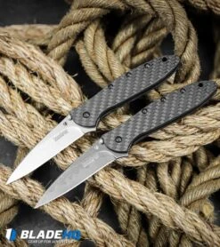 Kershaw Leek Assisted Opening Knife Carbon Fiber (3" Composite) -Knife Sale Shop Kershaw Leek Assisted Opening Knife Carbon Fiber Satin Composite 1660CFCBSW BHQ 100508 kp rope web