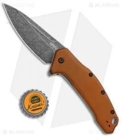 Kershaw Link Drop Point Knife Flat Dark Earth Aluminum (3.25" BlackWash) 9 Kershaw Link Drop Point Knife Flat Dark Earth Aluminum (3.25" BlackWash) -Knife Sale Shop Kershaw Link Assisted SW Plain FDE Handle 1776BRZBW BHQ 85193 jr bottlecap