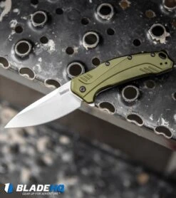 Kershaw Link 20CV Drop Point Knife Olive Al (3.25" Stonewash) 1776OLSW 12 Kershaw Link 20CV Drop Point Knife Olive Al (3.25" Stonewash) 1776OLSW -Knife Sale Shop Kershaw Link Drop Point Knife Olive Aluminum Stonewash 20CV 1776OLSW BHQ 105987 kp step web