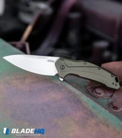 Kershaw Link 20CV Drop Point Knife Olive Al (3.25" Stonewash) 1776OLSW 13 Kershaw Link 20CV Drop Point Knife Olive Al (3.25" Stonewash) 1776OLSW -Knife Sale Shop Kershaw Link Drop Point Knife Olive Aluminum Stonewash 20CV 1776OLSW BHQ 105987 kp truck web
