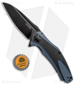 Kershaw Natrix XL Sub-Frame Lock Knife Blue G-10/CF (3.75" Black) 7008CFBLK -Knife Sale Shop Kershaw Natrix Sub FL Carbo Blue CF KS7008CFBLK BHQ 92438 jr bottlecap