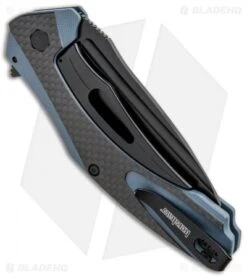 Kershaw Natrix XL Sub-Frame Lock Knife Blue G-10/CF (3.75" Black) 7008CFBLK -Knife Sale Shop Kershaw Natrix Sub FL Carbo Blue CF KS7008CFBLK BHQ 92438 jr side
